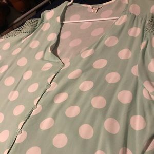 NWOT Lace 3/4 Sleeve Button Up